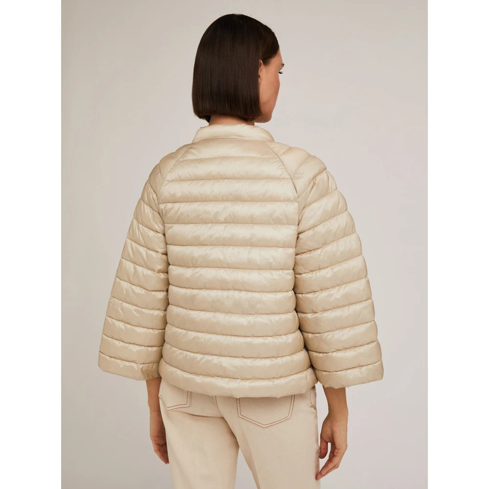 Motivi Gewatteerde capuchon gemaakt van glanzend nylon Beige Dames