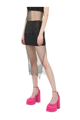 Beaded Split Midi Skirt