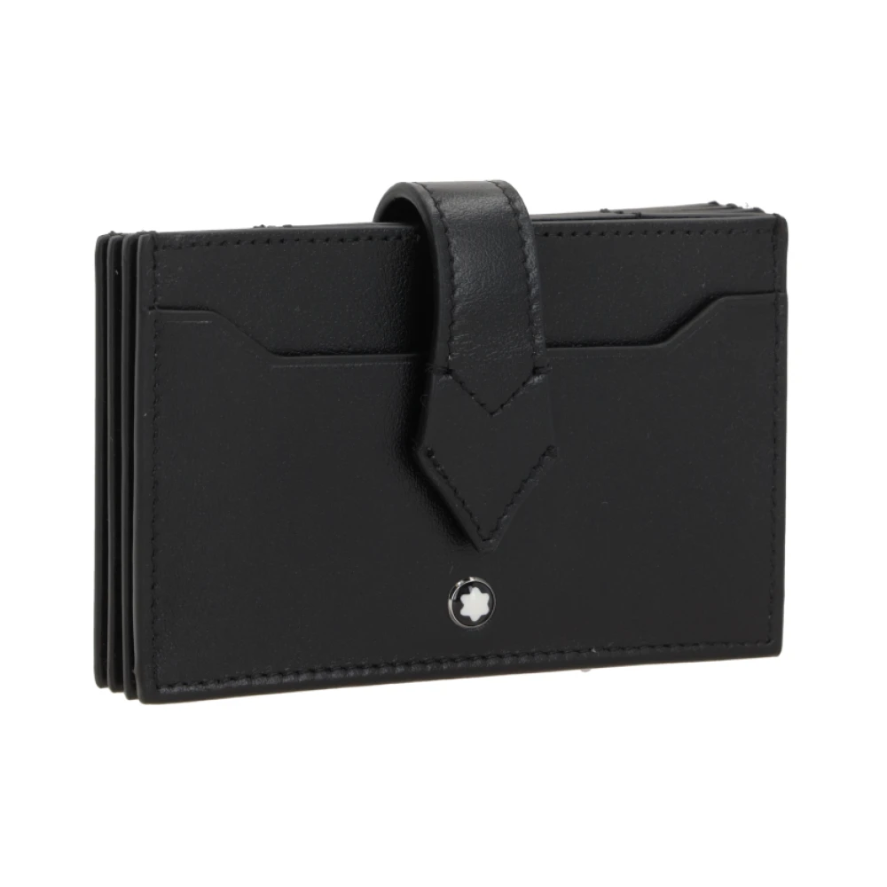 Montblanc Zwarte leren creditcardhouder Black Heren