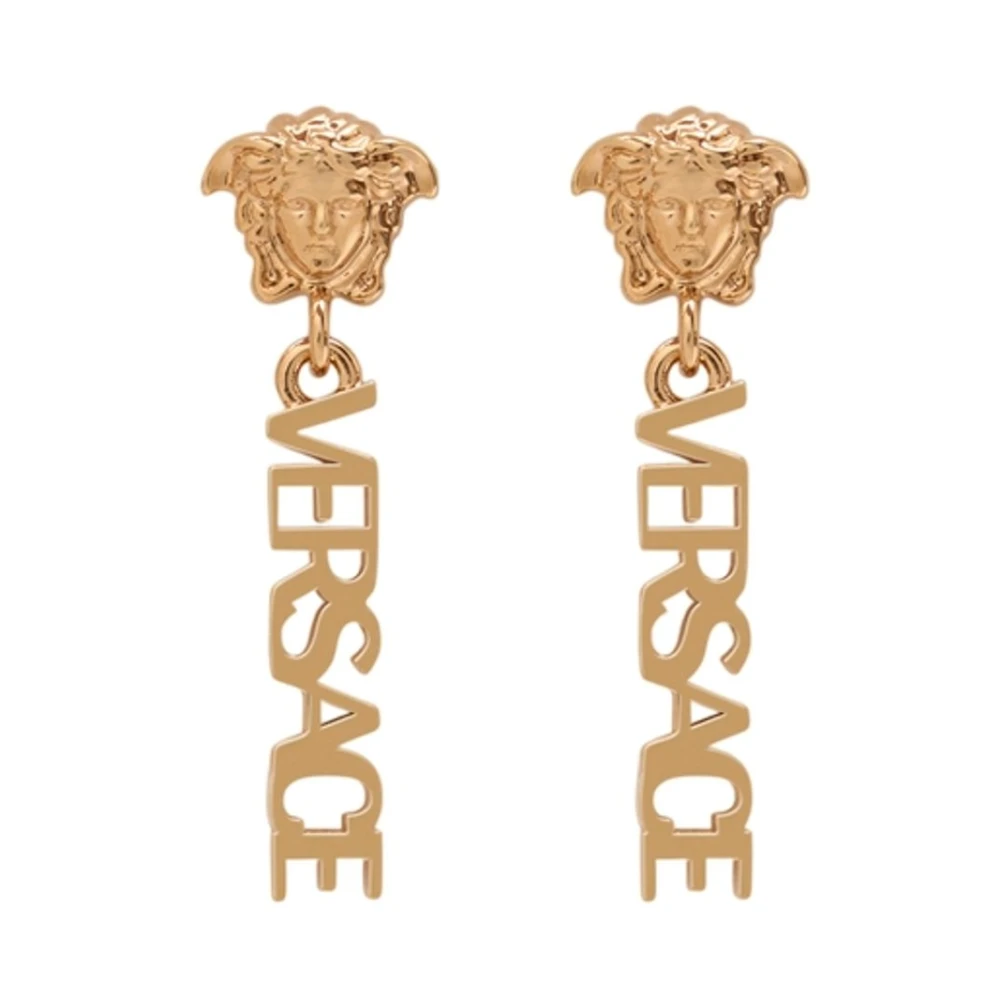 Versace Women's Yellow Earrings, One Size, Metal Strass Earrings