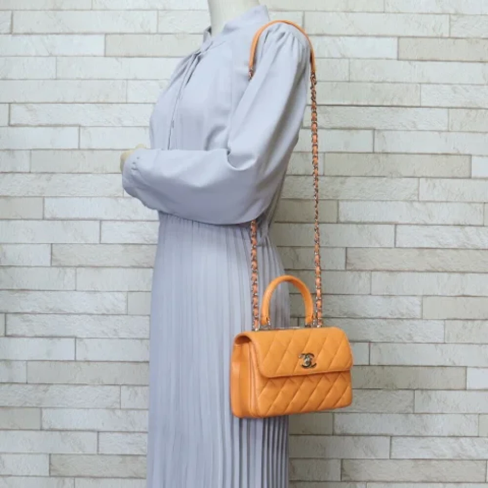 Chanel Vintage Pre-owned Leather chanel-bags Orange Dames
