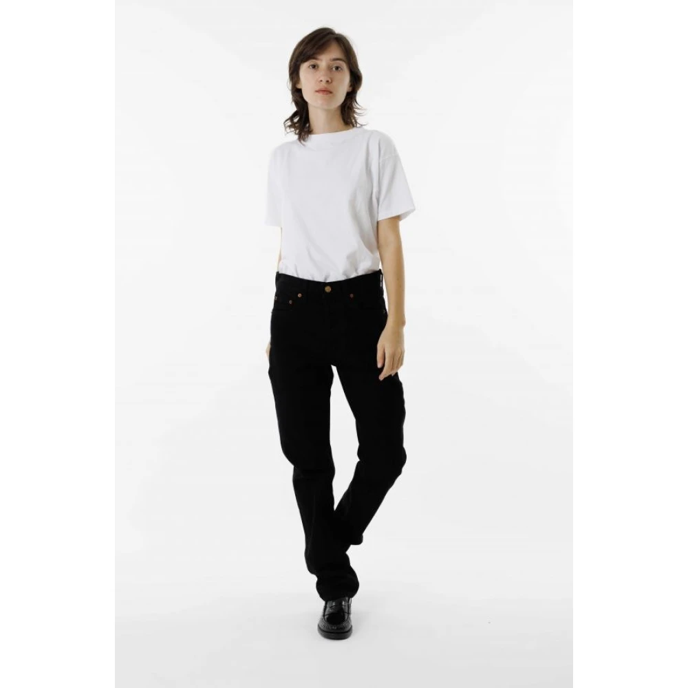 B Sides Zwarte Spoelwas Rechte Pijp Jeans Black Dames