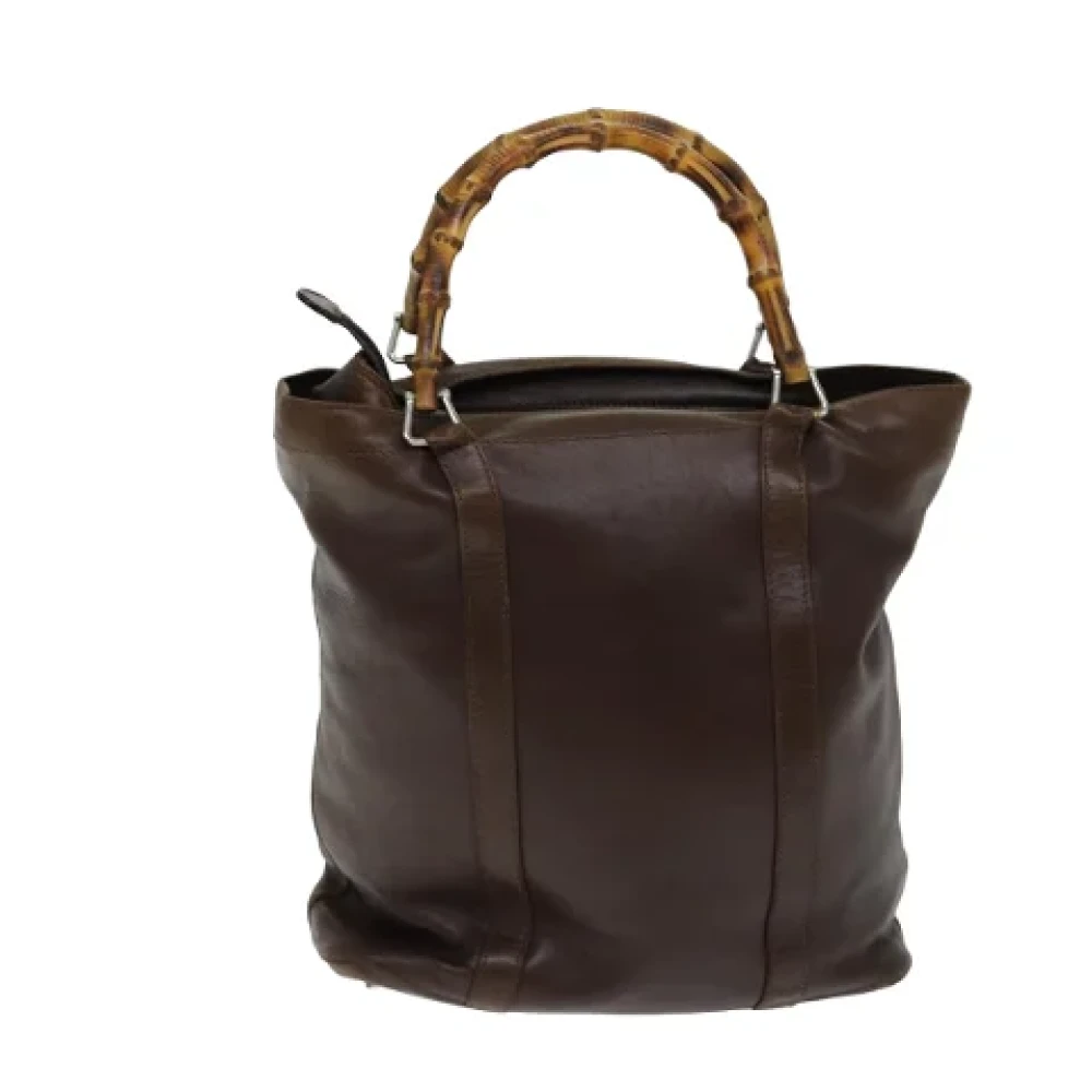 Gucci Vintage Pre-owned Leather handbags Brown Dames