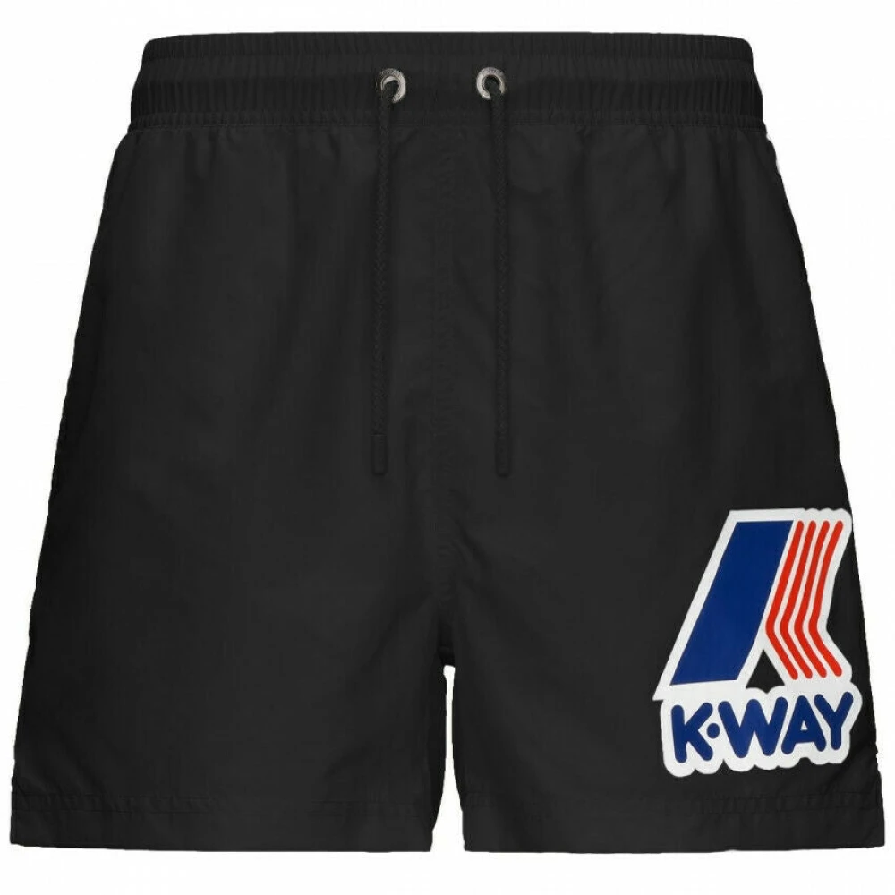 K-Way Uomo Nero - Nylon Swim Shorts Taglio Dritto - Swimwear - M