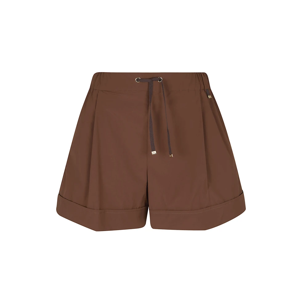 Herno Vrouw Bruin Korte Broeken Dames, Xl, Nylon, Shorts Van Lichte Stretch Nylon