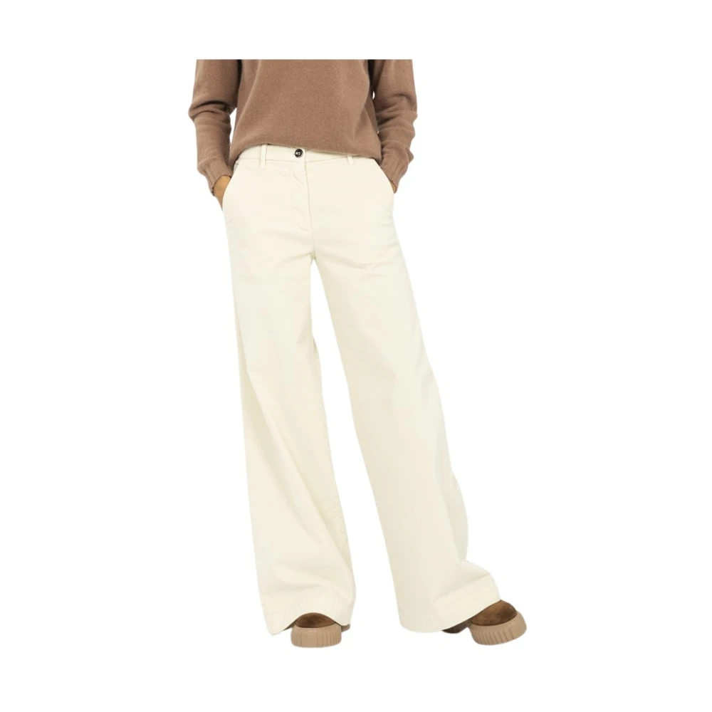 Nine In The Morning Wijde Corduroy Broek White Dames