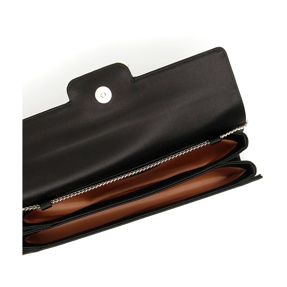 Roger Vivier Kristallen Bloem Envelop Clutch Tas Black Dames