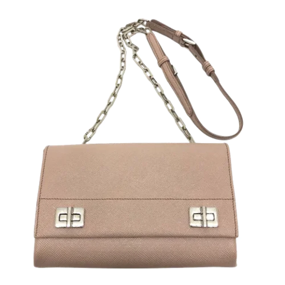 Prada Vintage Pre-owned Leather prada-bags Beige Dames