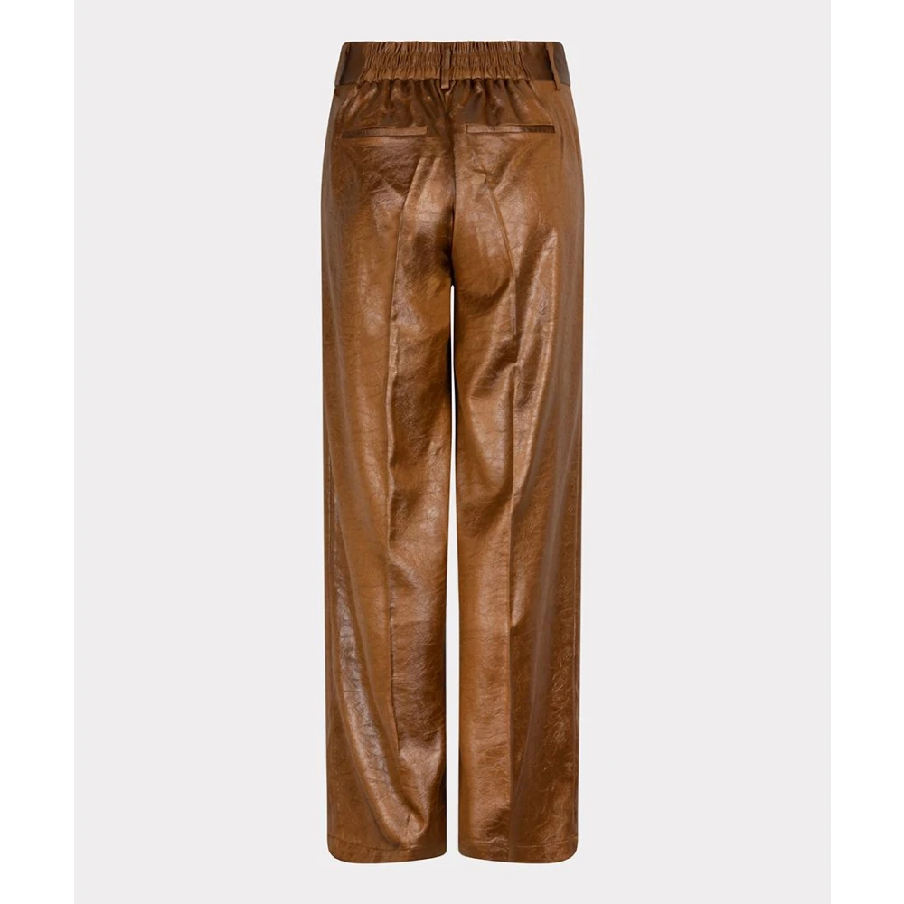 Esqualo Metallic Broek in Brandy Kleur Brown Dames
