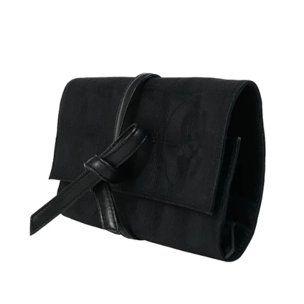 Chanel Vintage Pre-owned Canvas clutches Black Dames