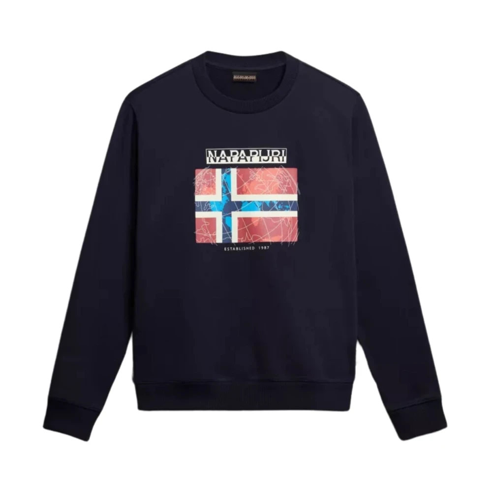Napapijri Men's Blue Sweatshirts, Xl, Guiro Long Sleeve Top