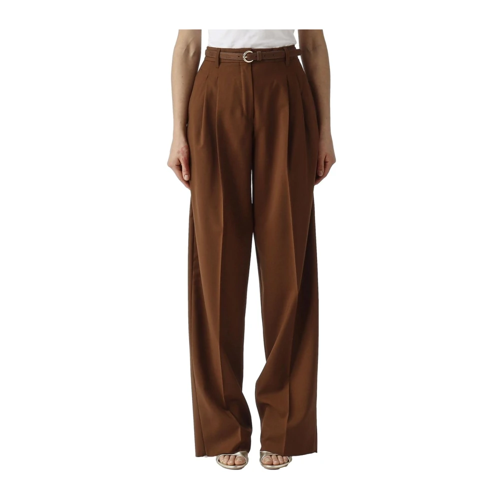 Max Mara Studio Women's Brown Mstbacio Wide Trousers - Wide Trousers - S - Trousers