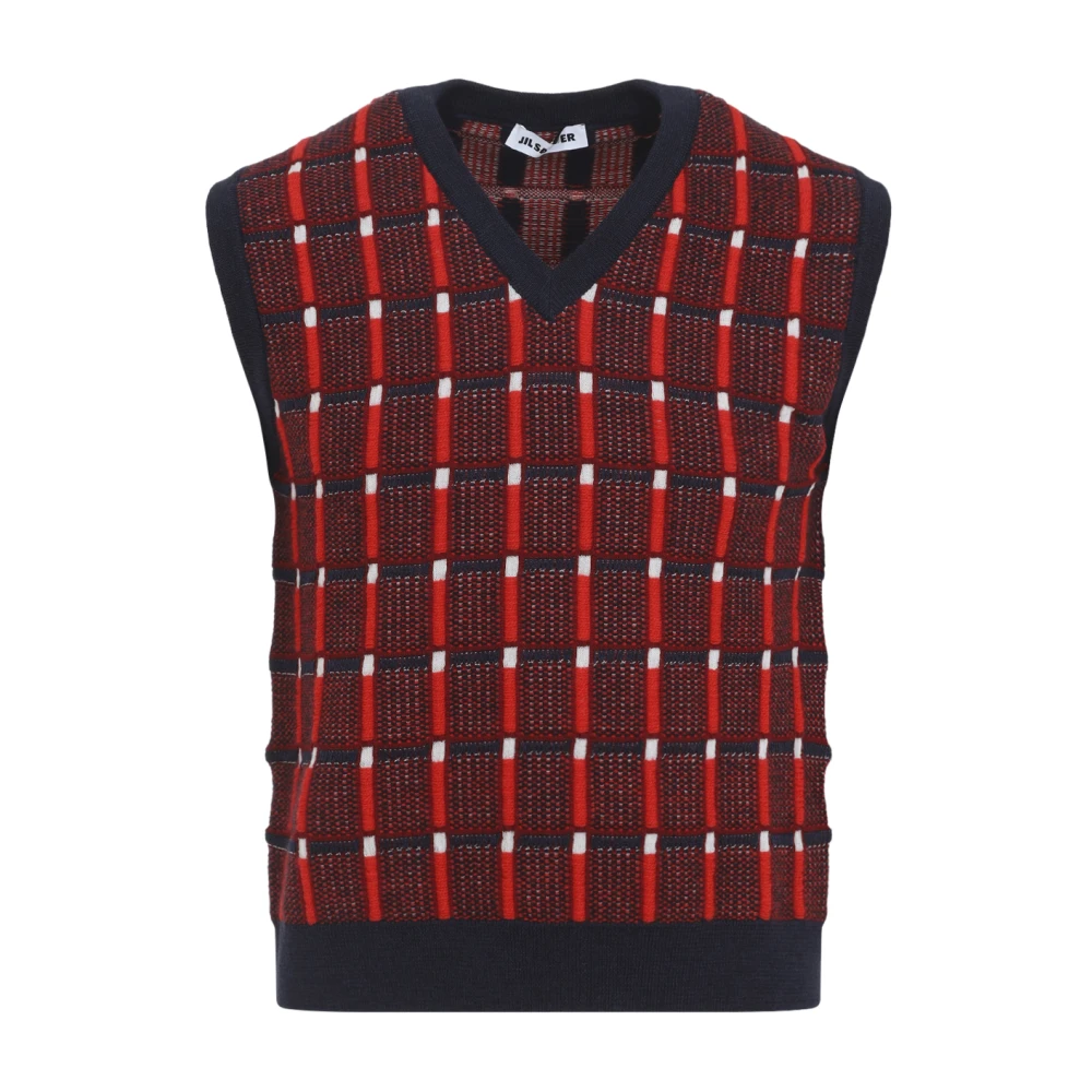 Jil Sander Men's Multicolor Sleeveless Knitted Vest - Sleeveless Jumpers - Xl - Knitwear