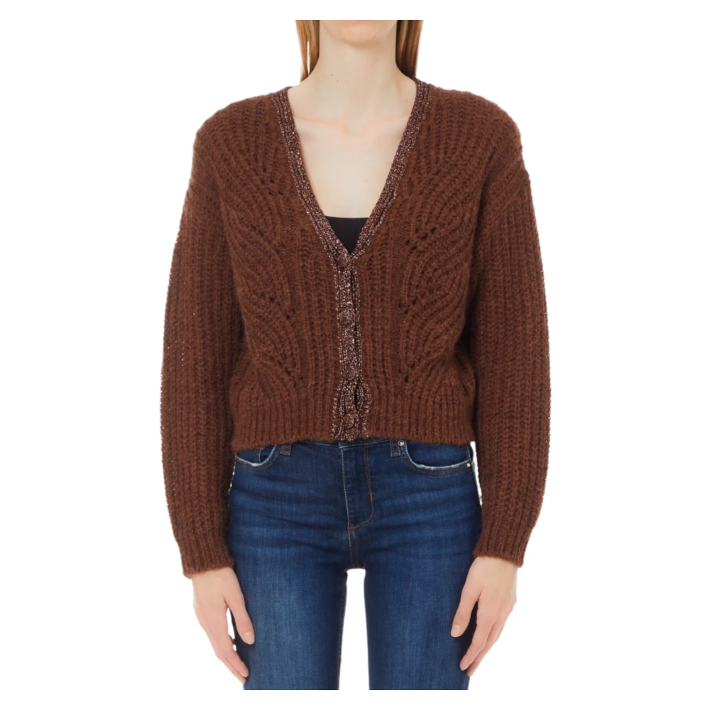 Liu Jo Bruine Cardigan met Mohair en Lurex Brown Dames