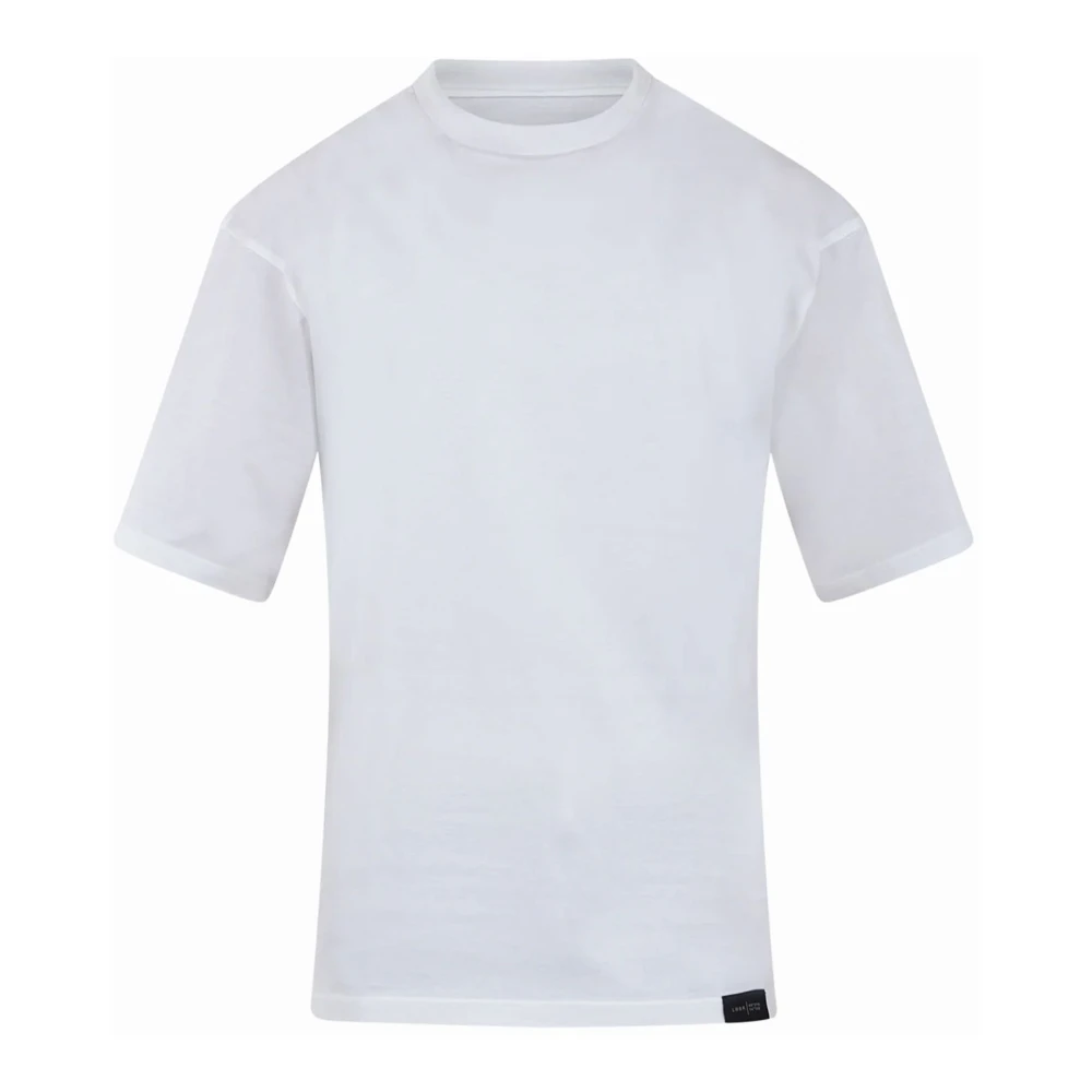 Low Brand Witte Katoenen T-shirt met Ronde Hals White Heren
