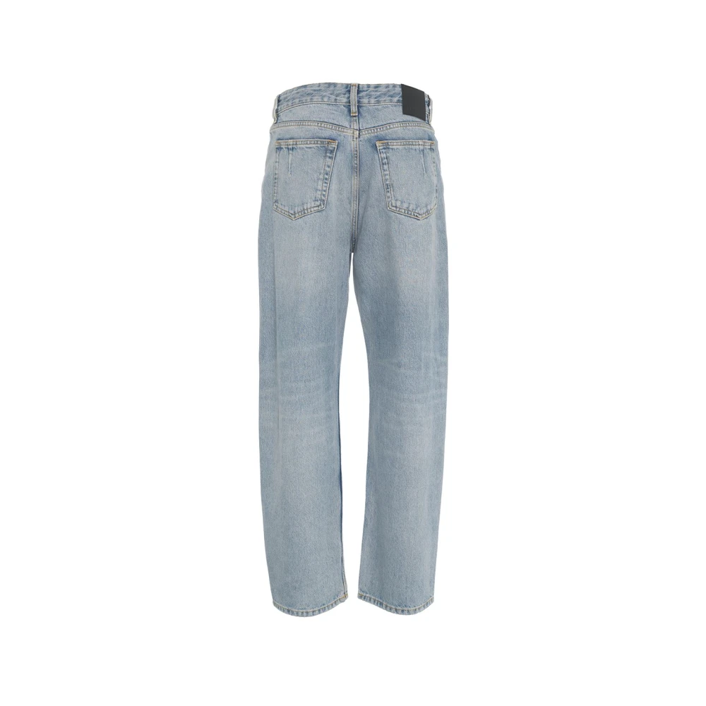 Won Hundred Blauwe Straight Fit Jeans Chic Logo Blue Dames