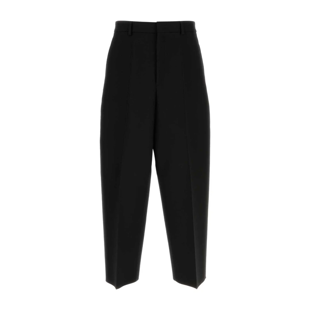 Valentino Garavani Black Wool Trousers - Male - Cropped Trousers - Xl - Trousers