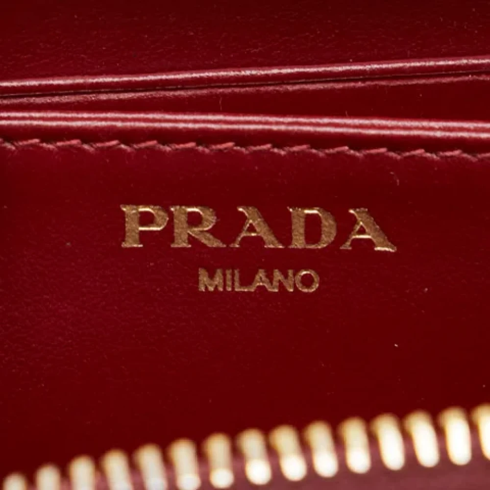 Prada Vintage Pre-owned Leather wallets Red Dames