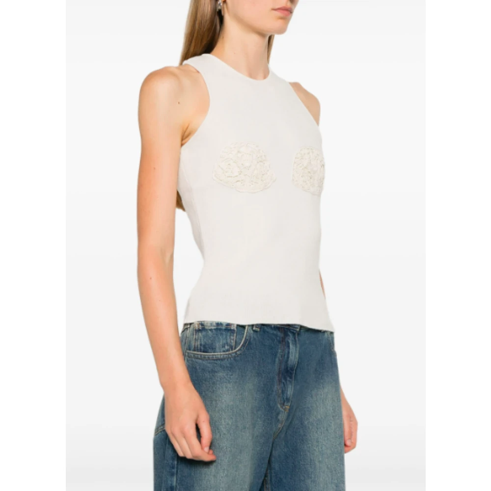Magda Butrym Roomwitte Gebreide Top Beige Dames
