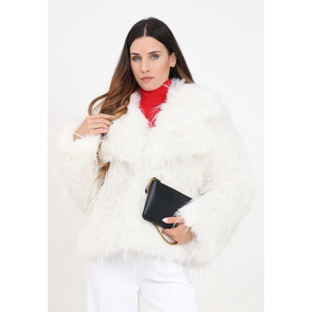 pinko Luxe witte bontjas White Dames