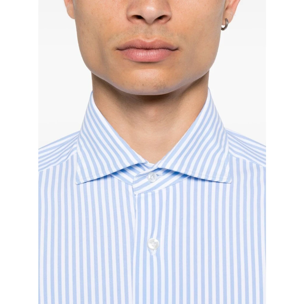 Barba Casual Katoenen Overhemd Blue Heren