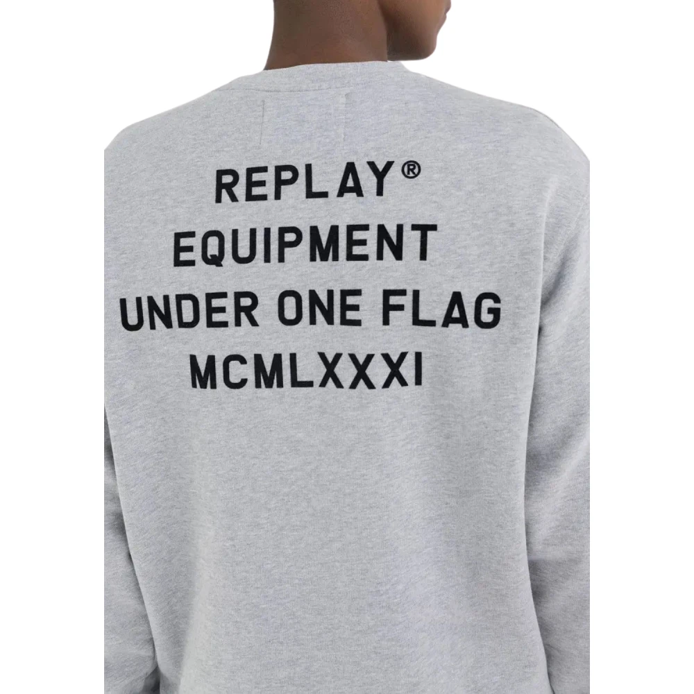 Replay Grijze Melange Sweatshirt Stijlvol Model Gray Heren