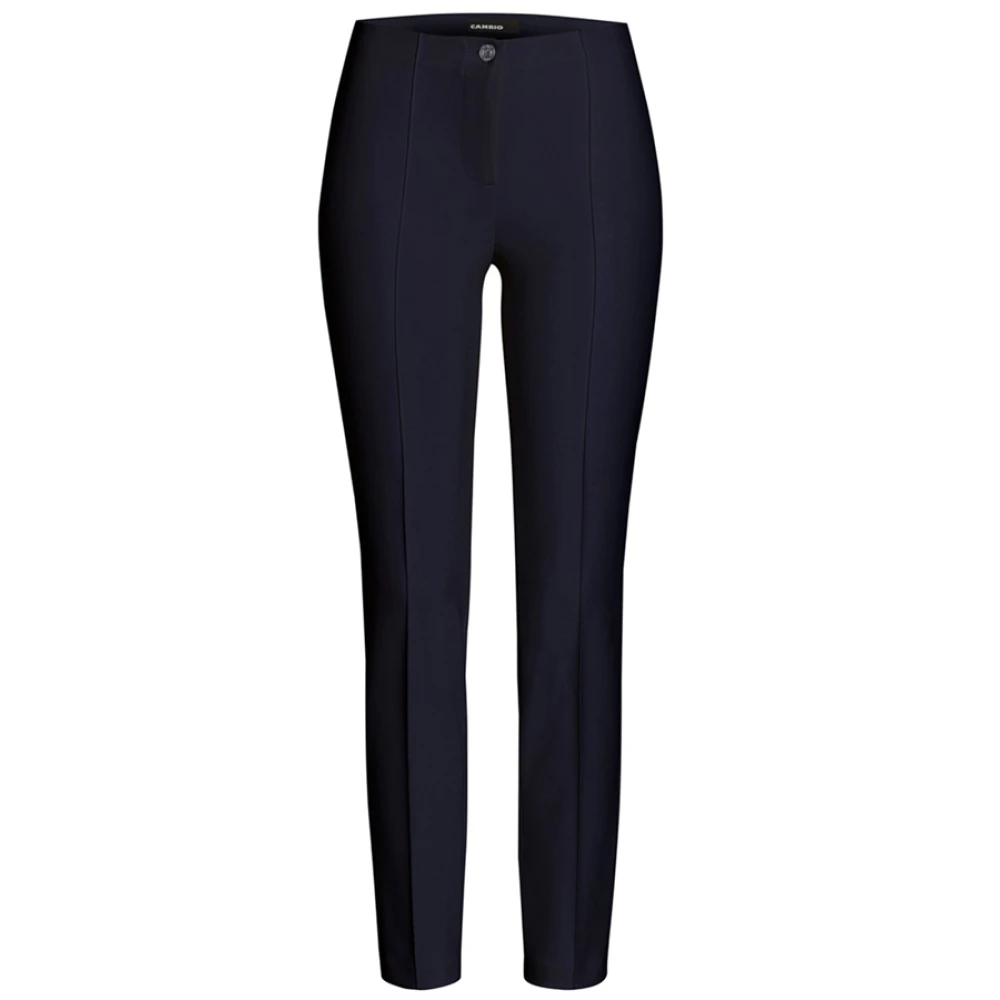 Cambio Women's Blue Stretch Skinny Trousers - Slim-Fit Trousers - 2XS - Trousers