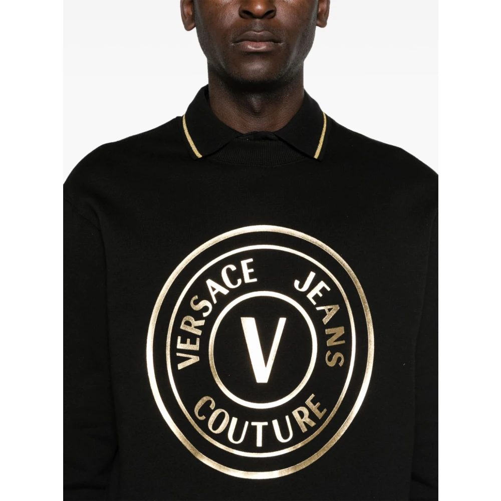 Versace Jeans Couture Zwarte Sweatshirt Aw24 Stijlvolle Herenkleding Black Heren