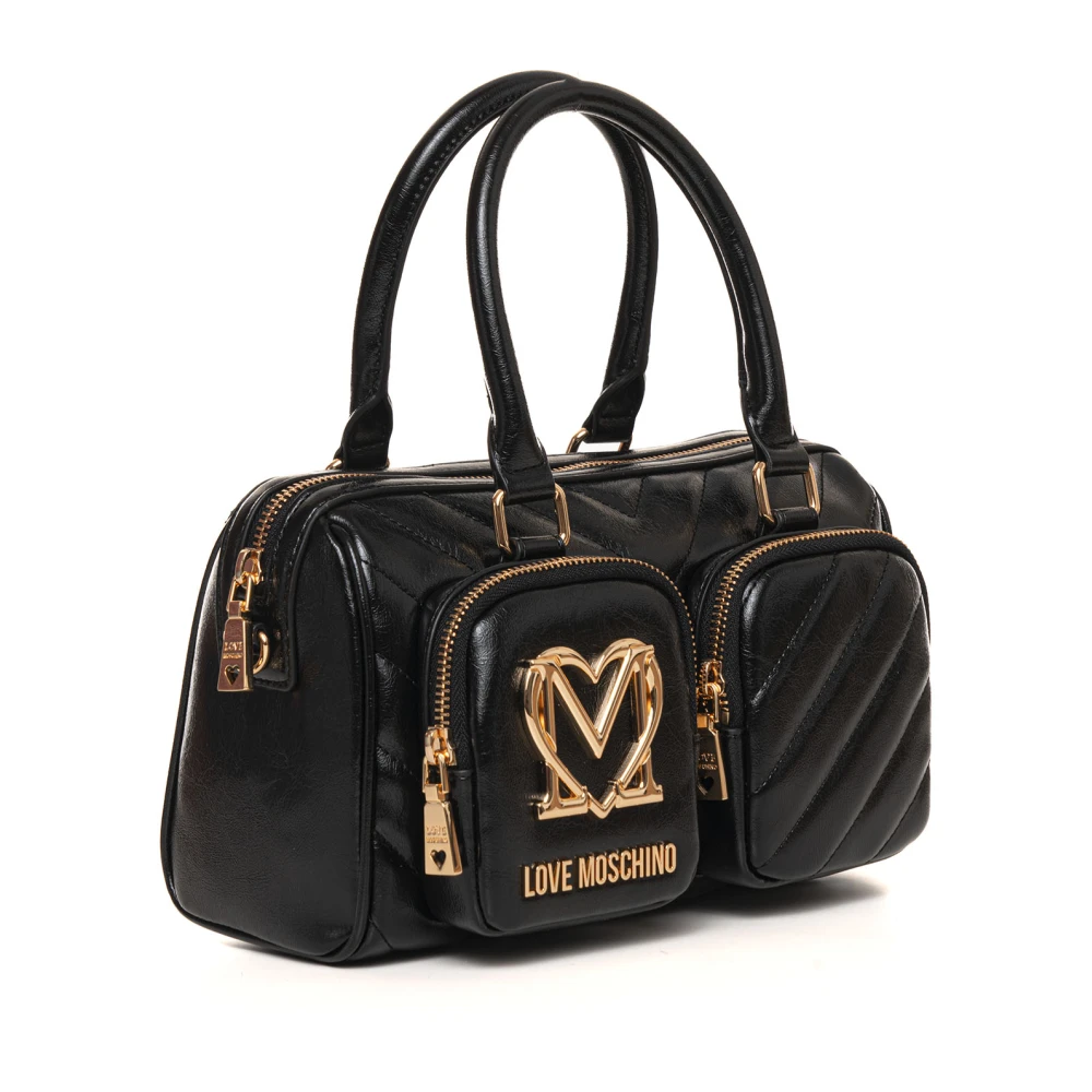 Love Moschino Stijlvolle Box Tas met Ritssluiting Black Dames