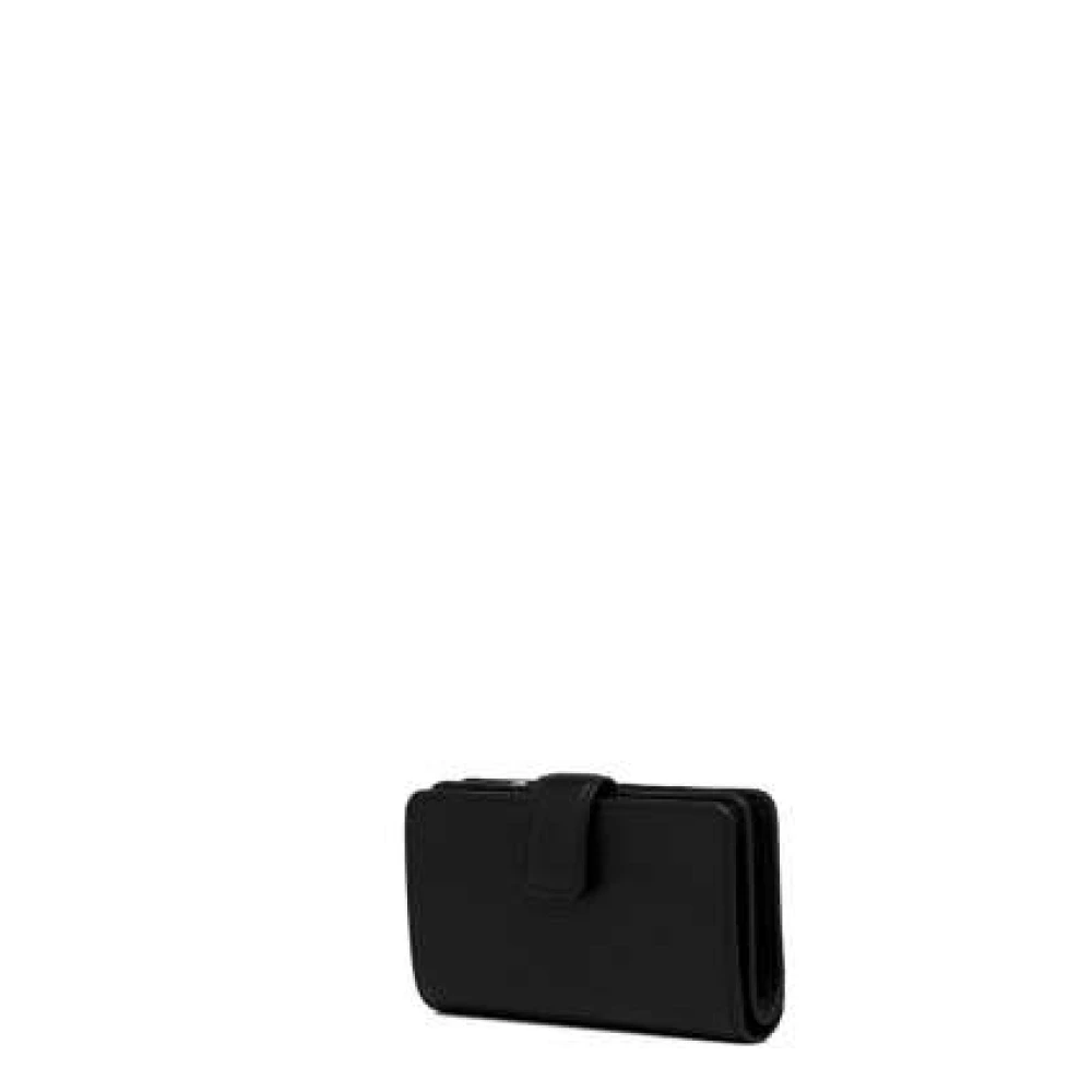 Gianni Chiarini Zwarte Gehamerde Leren Portemonnee Black Unisex