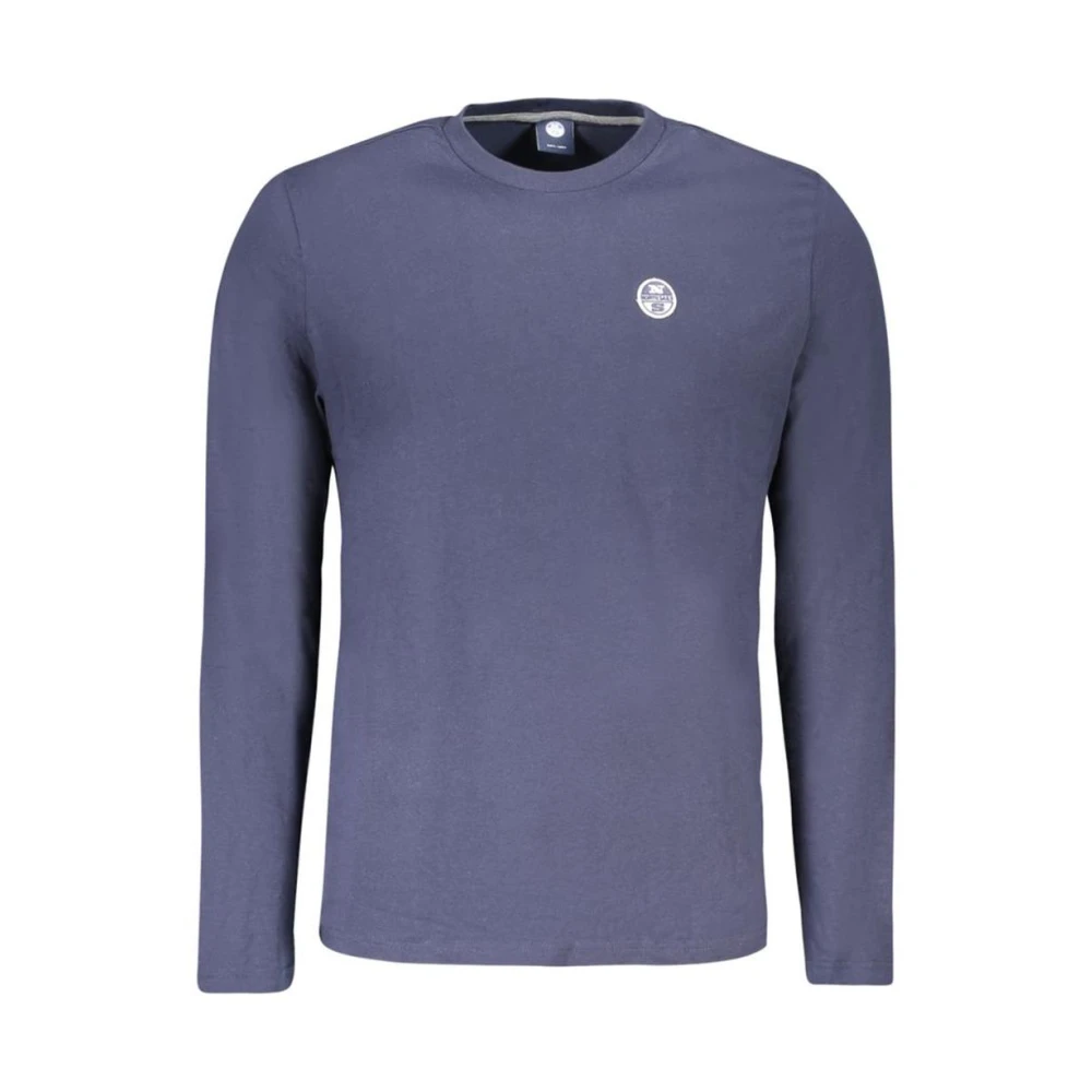North Sails Cotton Crew-Neck T-Shirt - Male - Long Sleeve T-Shirts - Blue - M - Tops