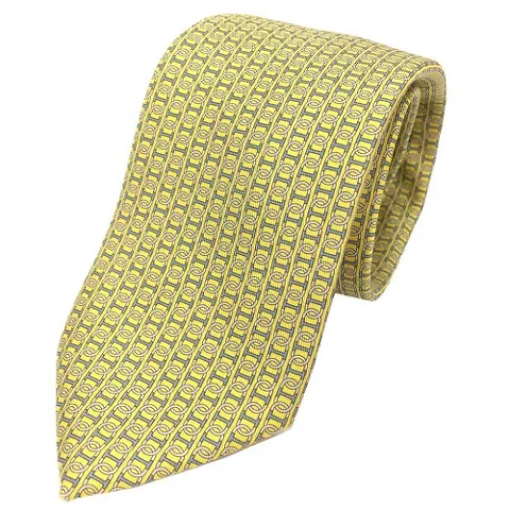 Hermès Vintage Pre-owned Silk home-office Yellow Heren
