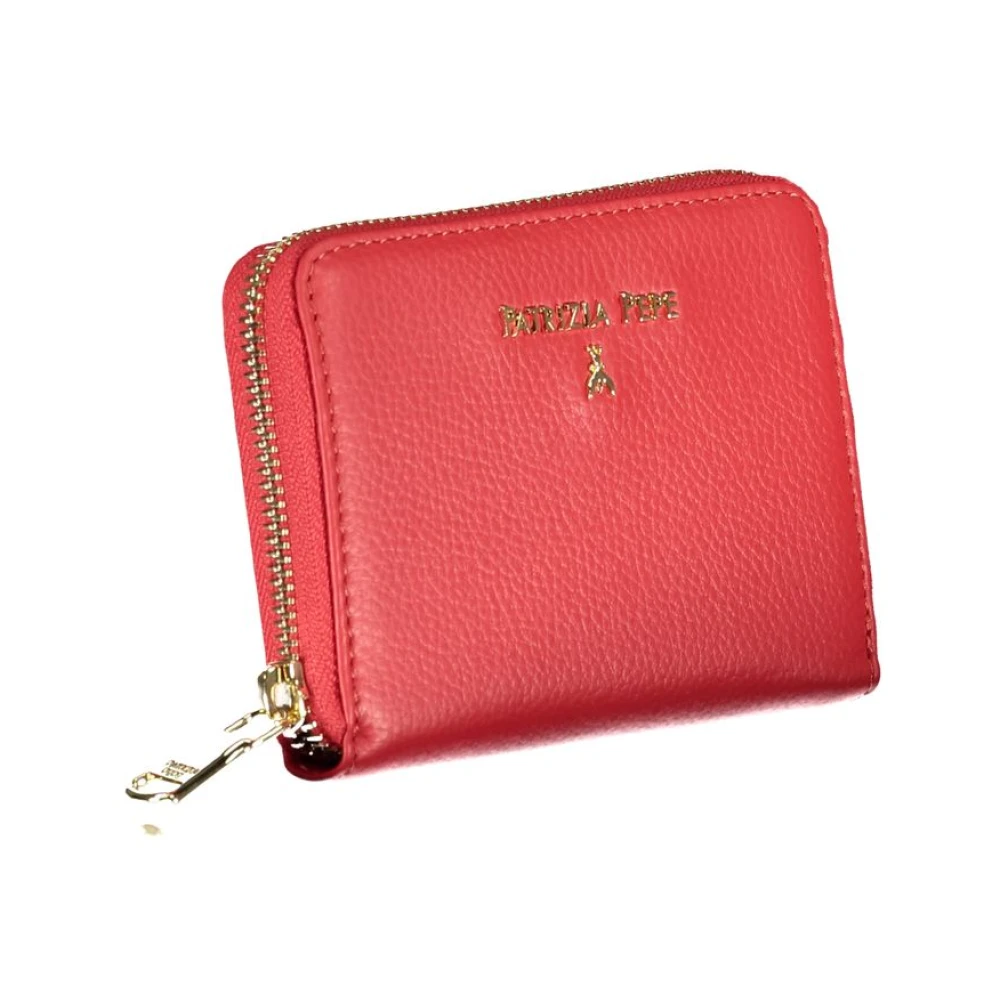 PATRIZIA PEPE Elegante Roze Portemonnee met Twee Vakken Red Dames