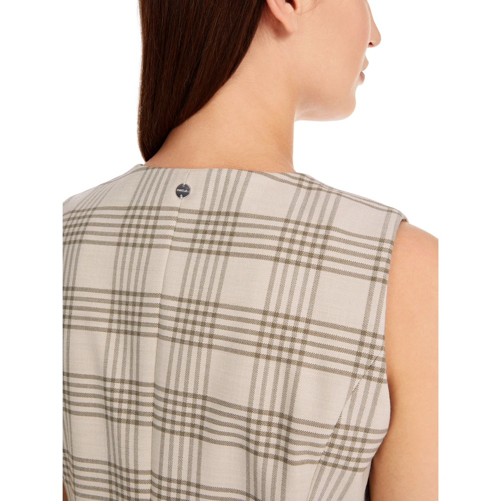 Marc Cain Geruite vest met Lurex-details Green Dames
