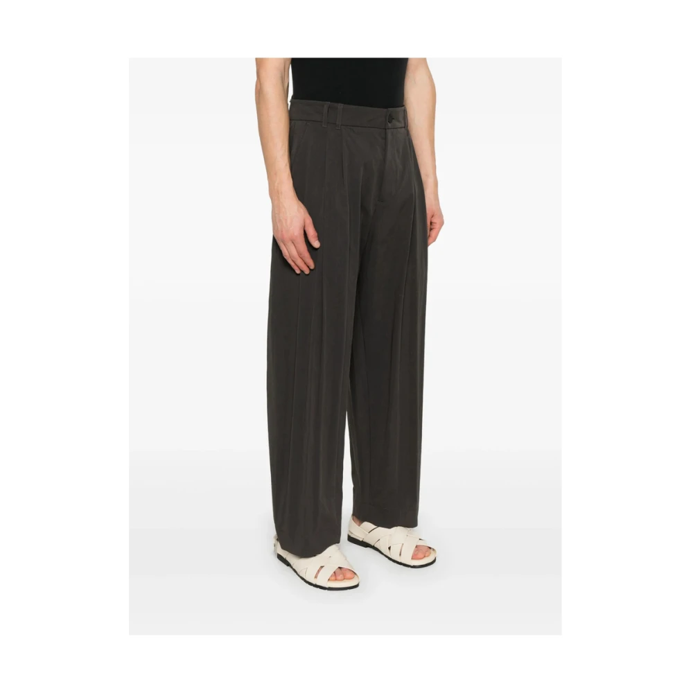 Studio Nicholson Donkergrijze Broek met Zakken en Knopen Gray Heren