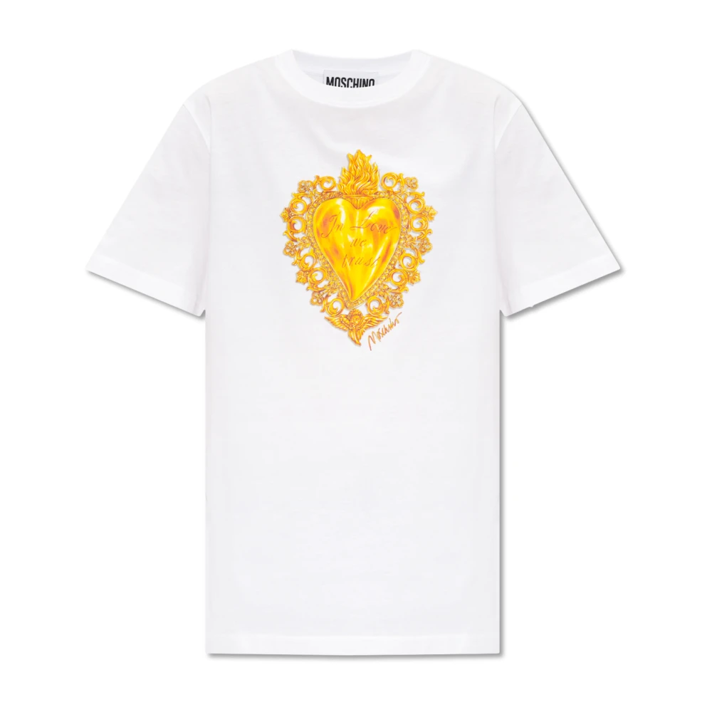 Moschino Bedrukt T-shirt White Dames