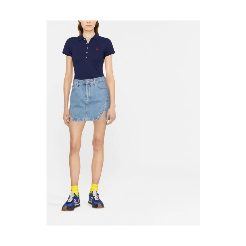 Ralph Lauren Julie Polo Shirt met Logo-borduursel Blue Dames