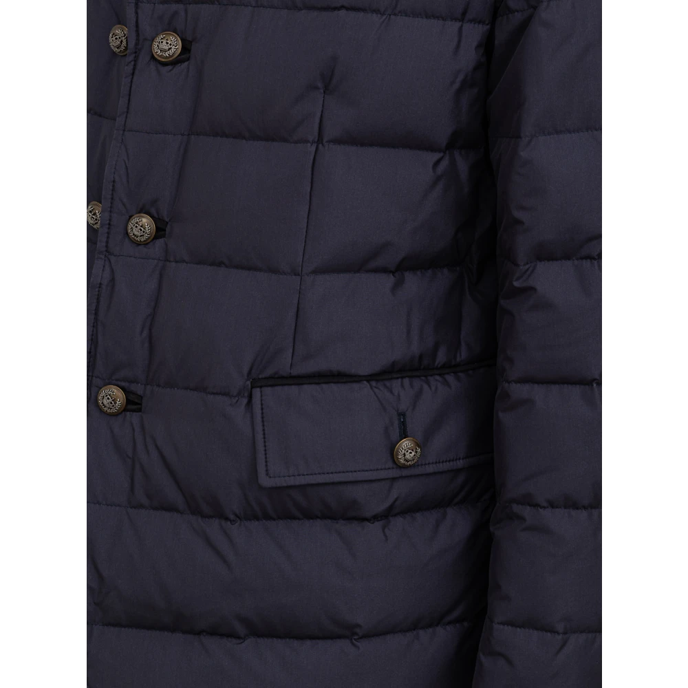 Dolce & Gabbana Double-breasted jas met geborduurde knopen Blue Heren