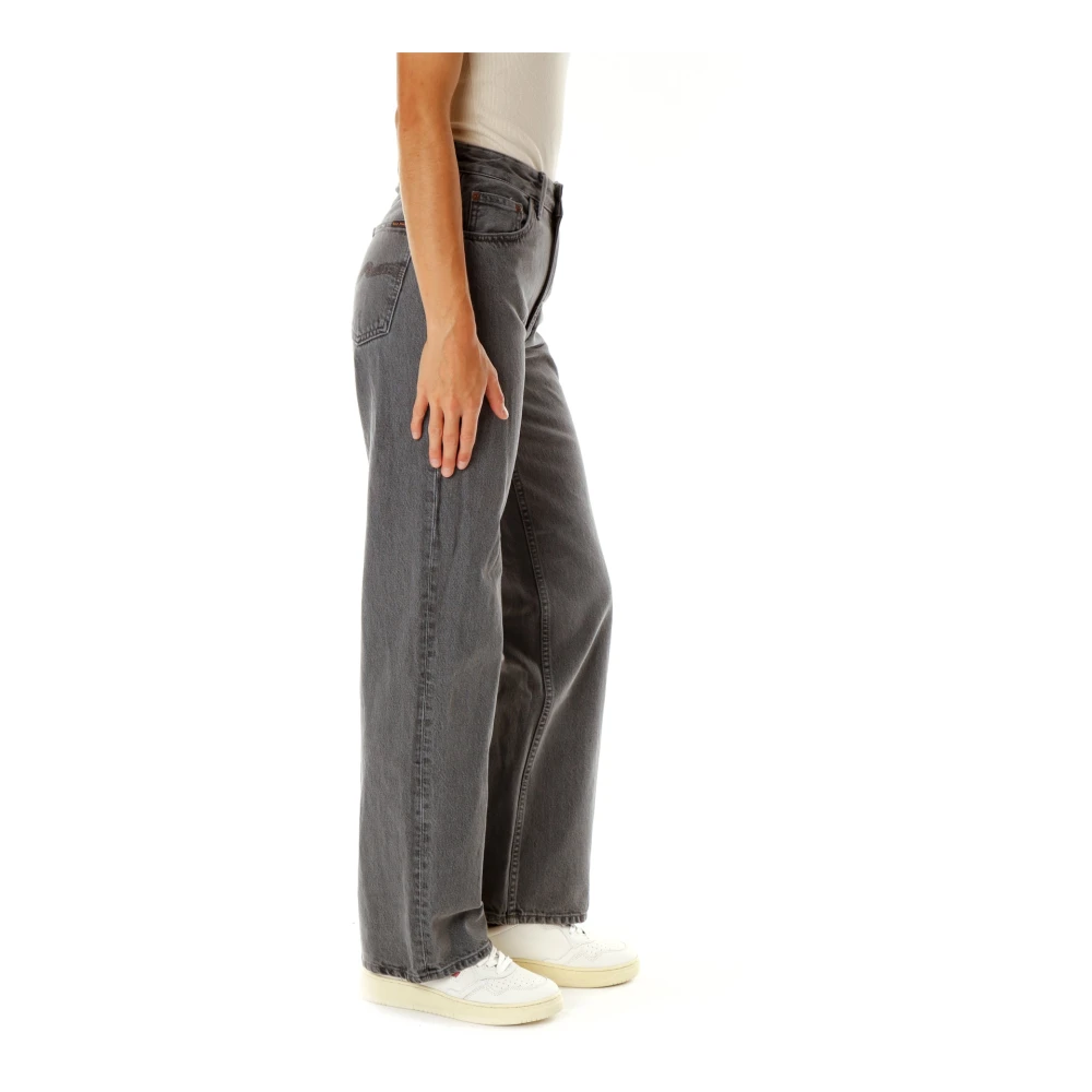 Nudie Jeans Wide Leg High Waist Jeans Gray Dames