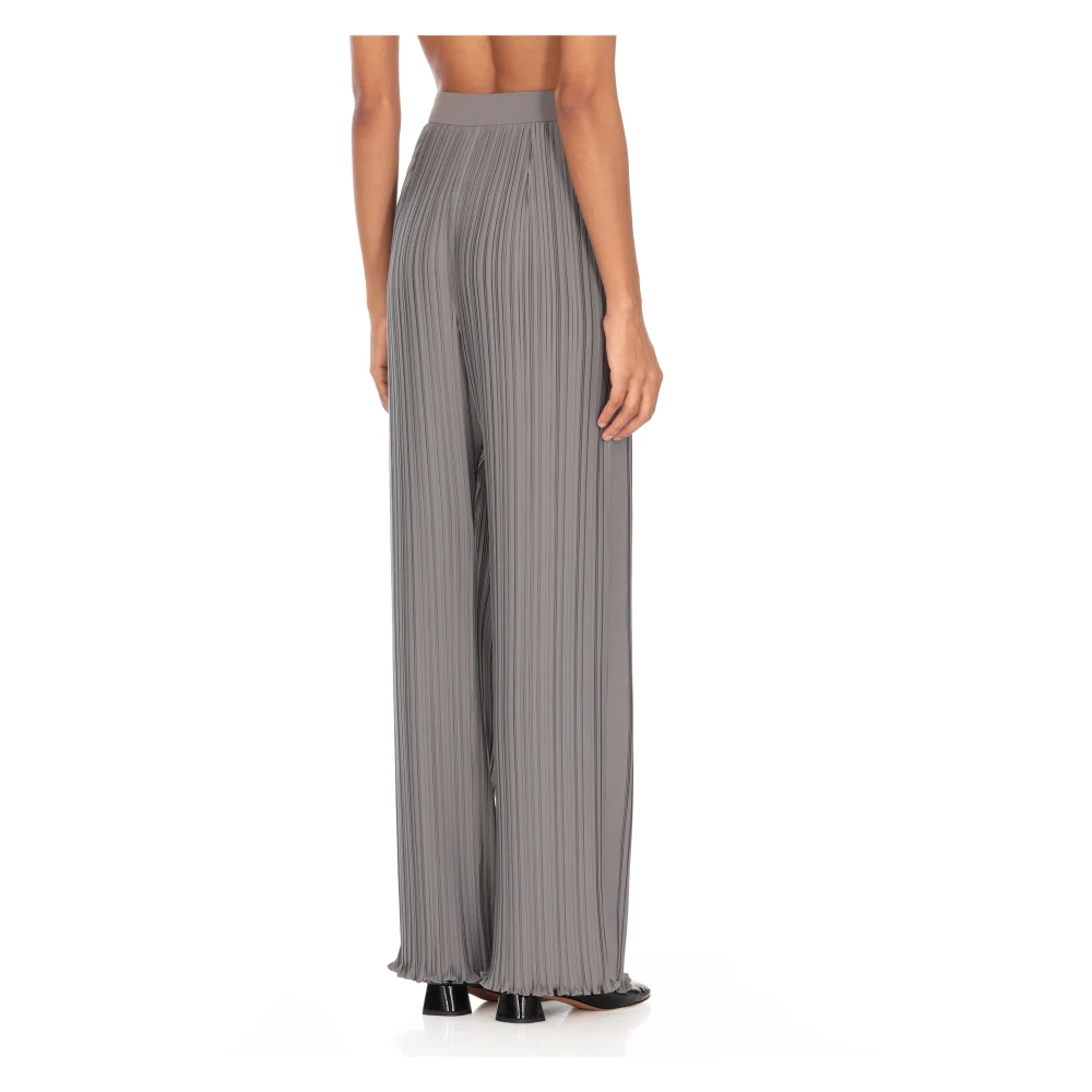 Lanvin Grijze Geplooide Broek met Geschulpte Zoom Gray Dames