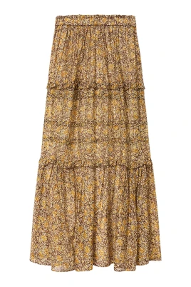 Floral Voile Maxi Kjol