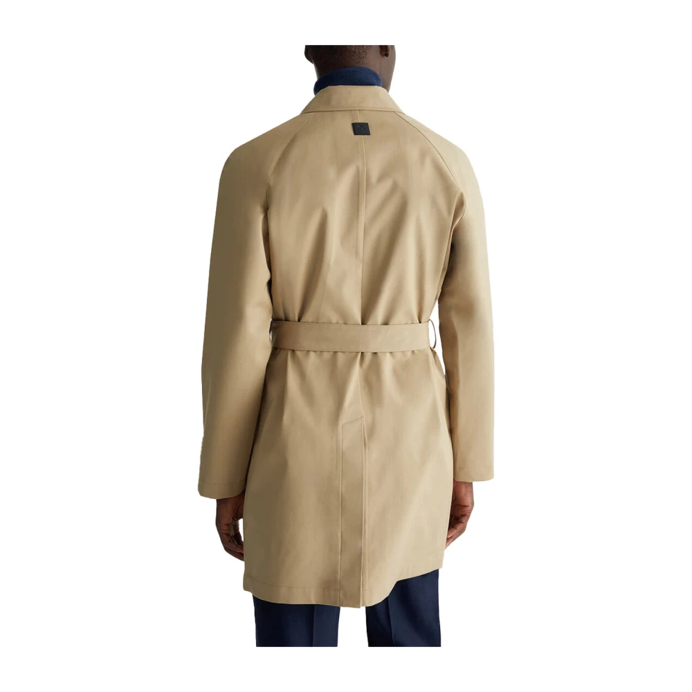 Liu Jo Elegant Polyester Trench Coat Gray Heren