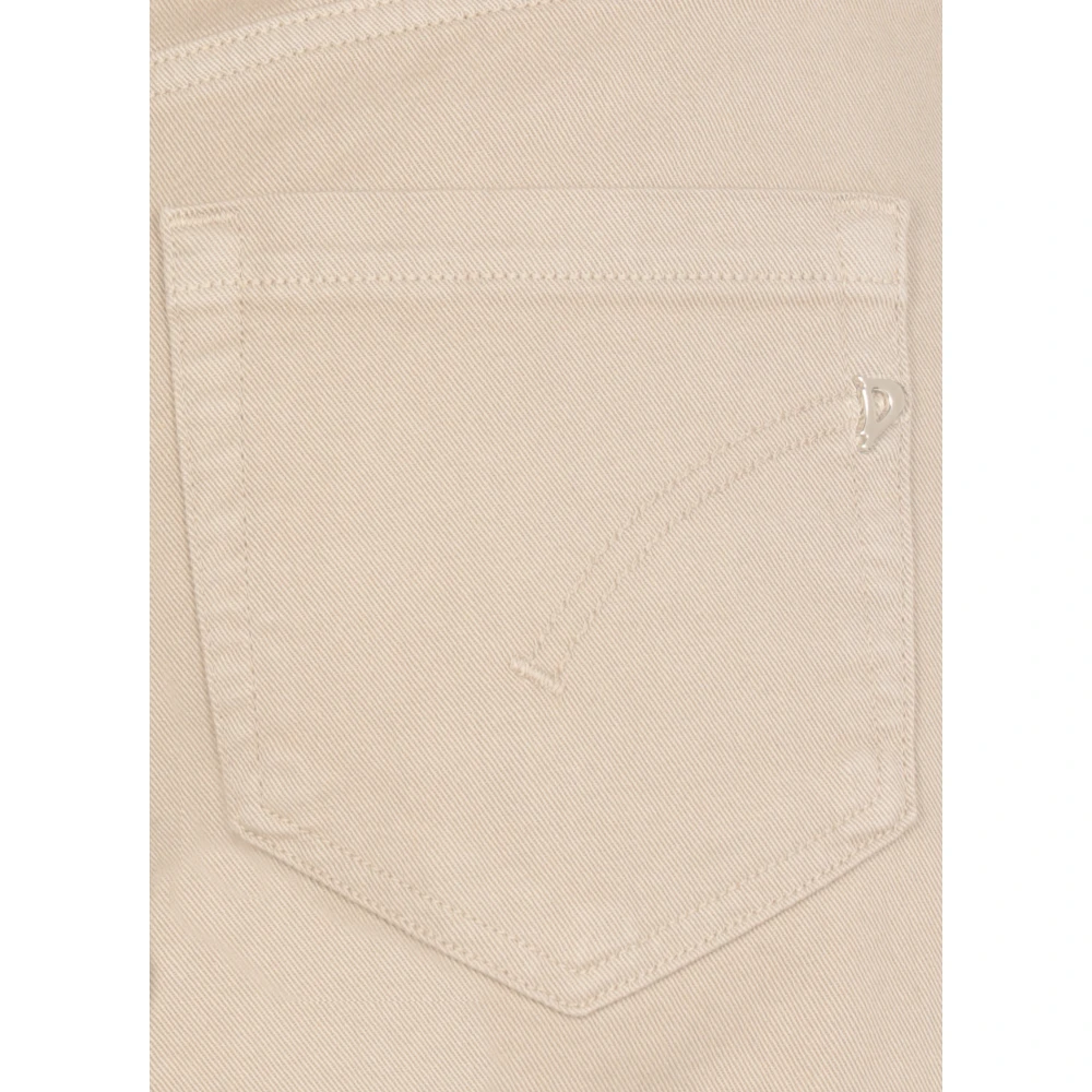 Dondup Beige Katoenen Jeans met Juweelknopen Beige Dames