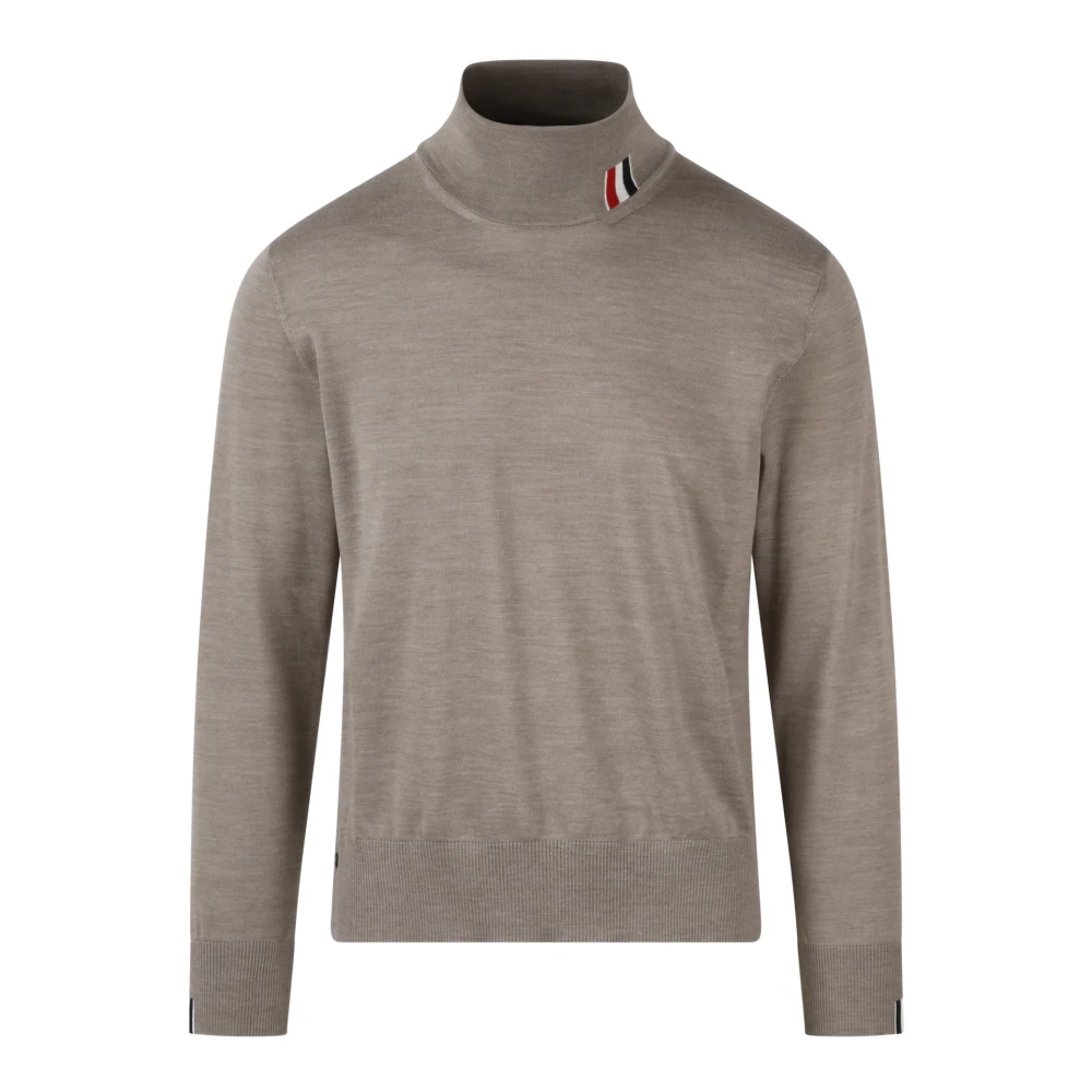 Thom Browne Tricolor Turtleneck Pullover Fw23 Brown Heren