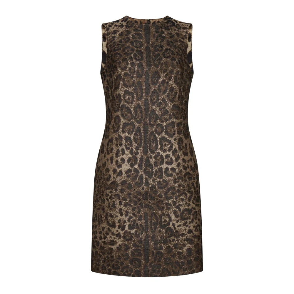 Leopard Jacquard Shift Kjole