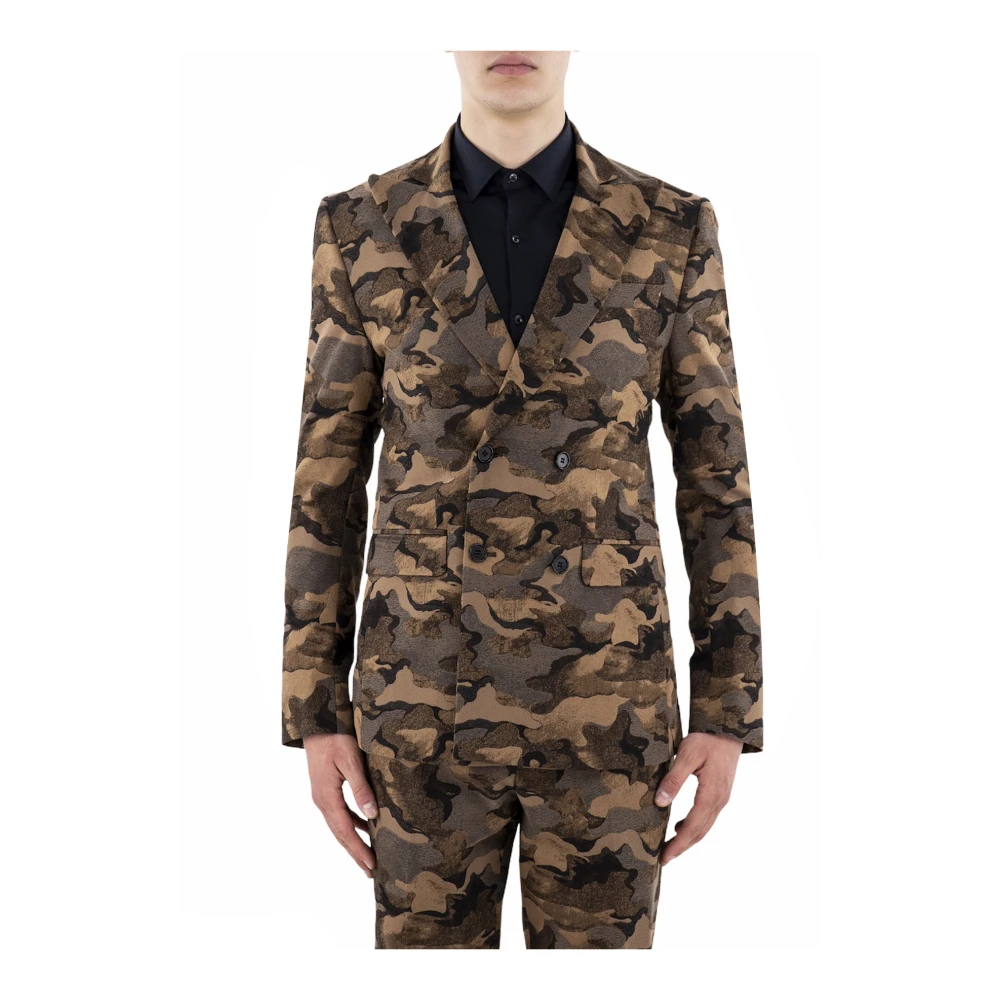 Corsinelabedoli Men's Brown Tropical Double-Breasted Jacket - Blazers - M - Jackets
