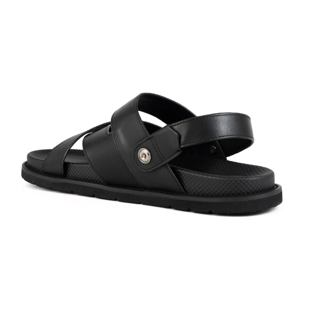 La Conte Zwarte Casual Platte Sandalen voor Mannen
