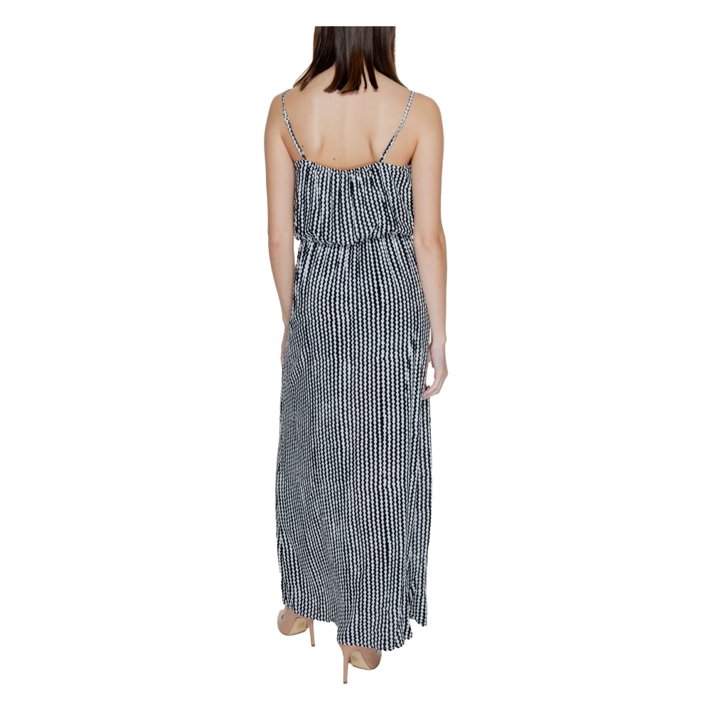 Only Zwarte Geometrische Jurk met Bandjes Black Dames