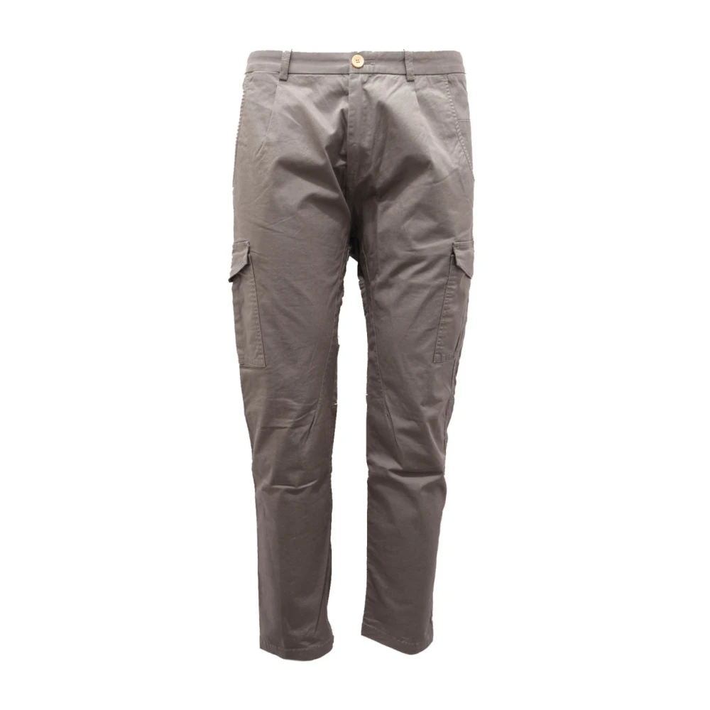 Paolo Pecora Men's Green Cargo Cotton Trouser Made In Italy