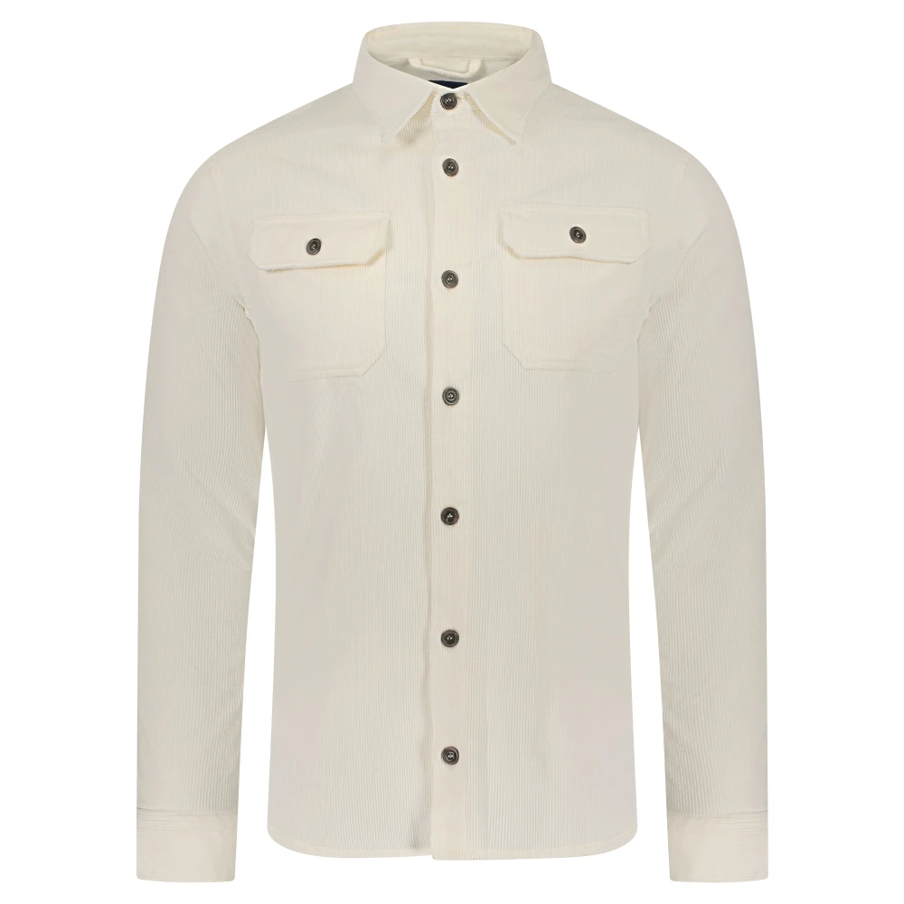 PAUL & SHARK Velvet Katoenen Overshirt Wit Lange Mouw White Heren